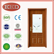 Vidrio artístico insertado acero madera puerta JKD-2079 para uso Interior cocina